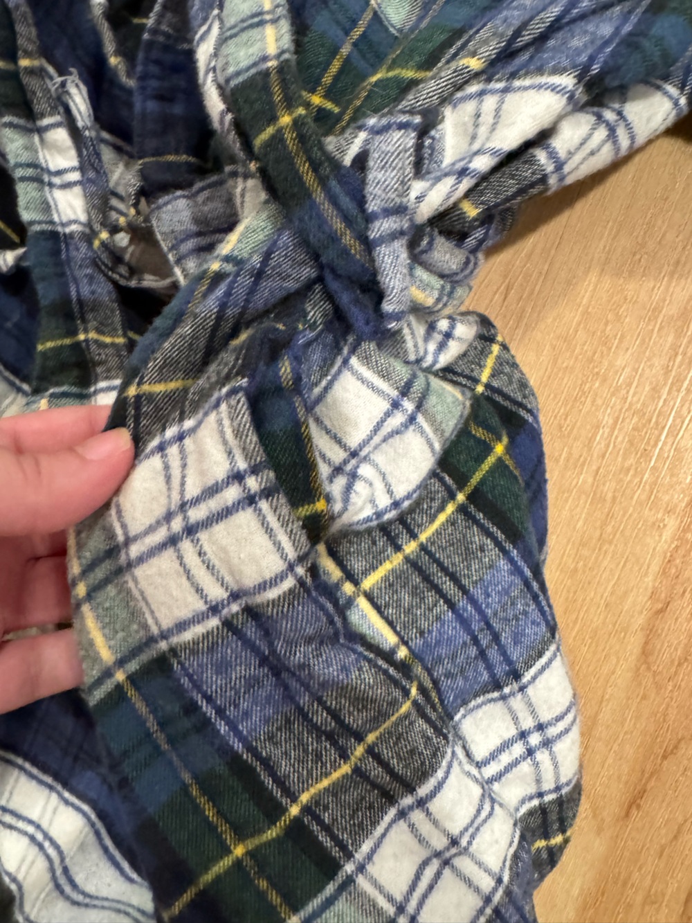 90s L.L. Bean Classic Plaid 100% Cotton Flannel Robe Men's Size Large - Picture 7 of 7
